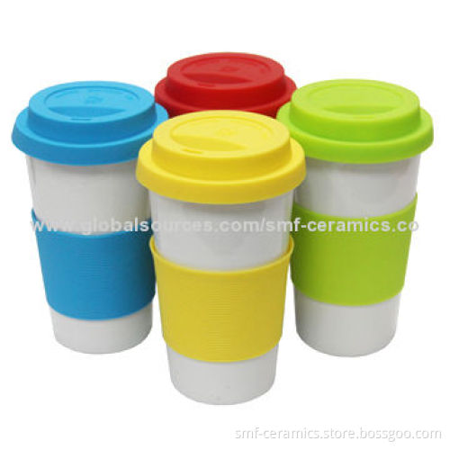 16oz Ceramic Mugs for Promotional Purposes, Double/Single Wall with Silicone Cover